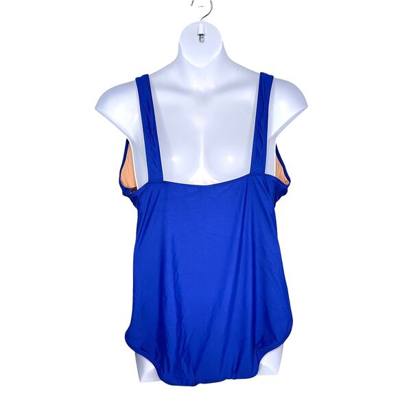 J.Crew Ruched Femme One Piece Swimsuit Regal Blue 24 NEW - Picture 3 of 13
